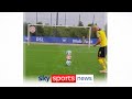 Erling Haaland's Jaw-Dropping Ball Mastery: Juggles Multiple Balls, Thunderous Top-Corner Strike in Training